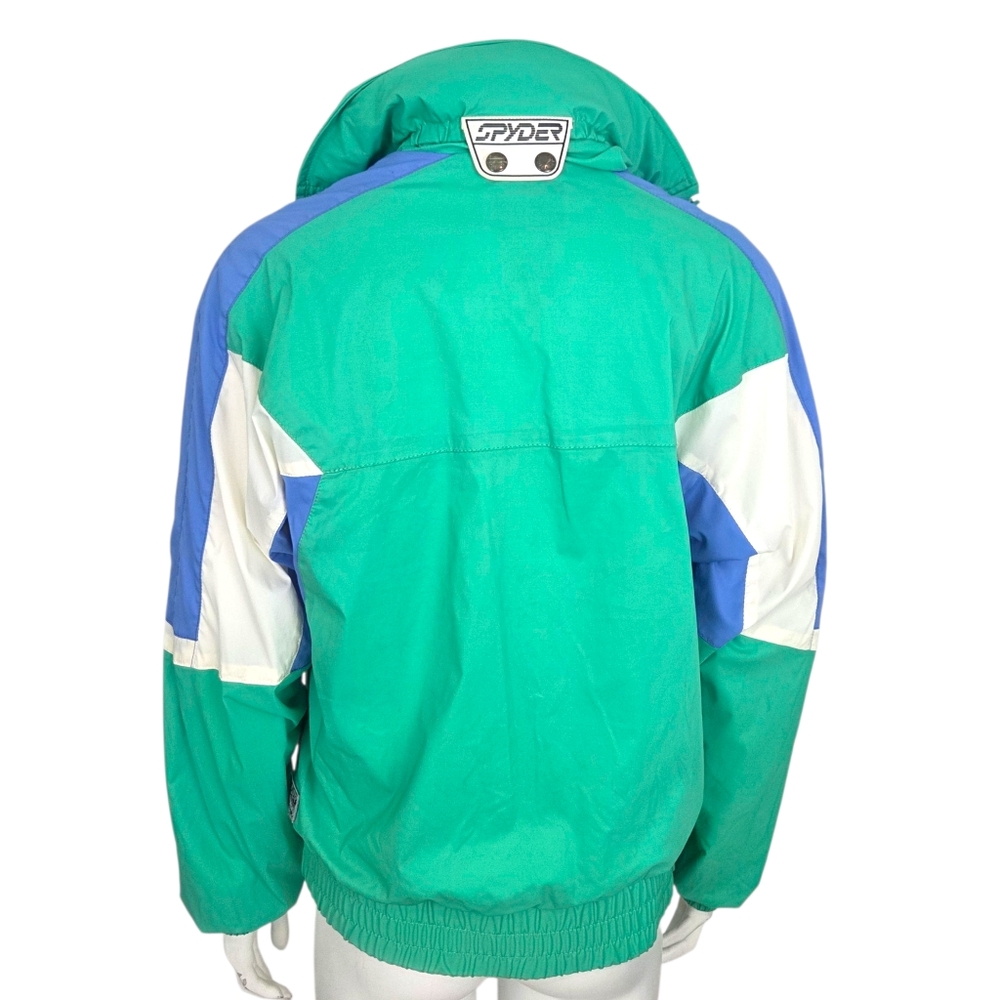 Vintage 80s 90s Colorblock Windbreaker Ski Snow Jacket Half Zip Anorak Womens 12 - Picture 3 of 15